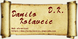 Danilo Kolavčić vizit kartica